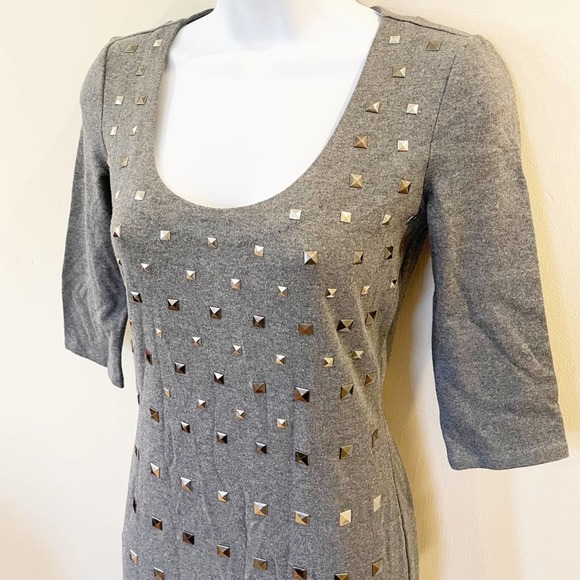 Armani Exchange Bodycon Studded Mini Dress Gray XS - Picture 3 of 9